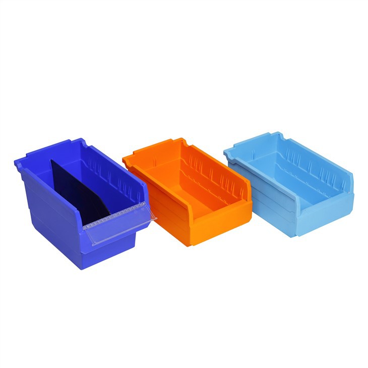 Durable HDPE Stackable Plastic Shelf Bins for Storage