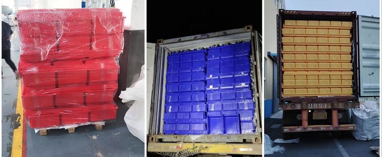 Durable HDPE Stackable Plastic Shelf Bins for Storage