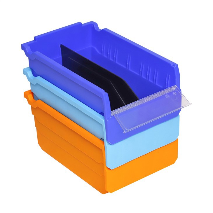 Durable HDPE Stackable Plastic Shelf Bins for Storage image 2