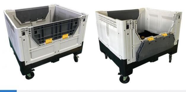 HDPE Large Folding Stackable Plastic Pallet Bin - Durable Storage Solution image 2