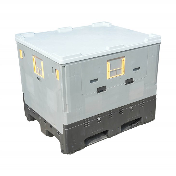 Heavy-Duty HDPE Foldable Plastic Pallet Container 800L