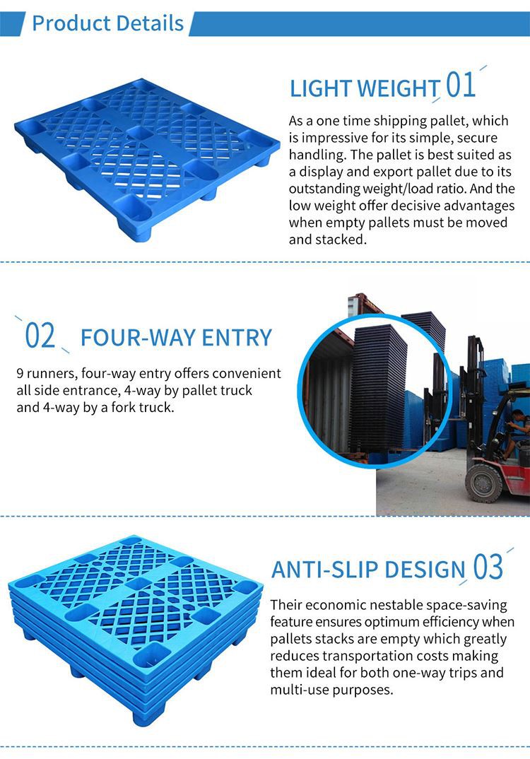 Lightweight HDPE Export Plastic Pallet for Logistics