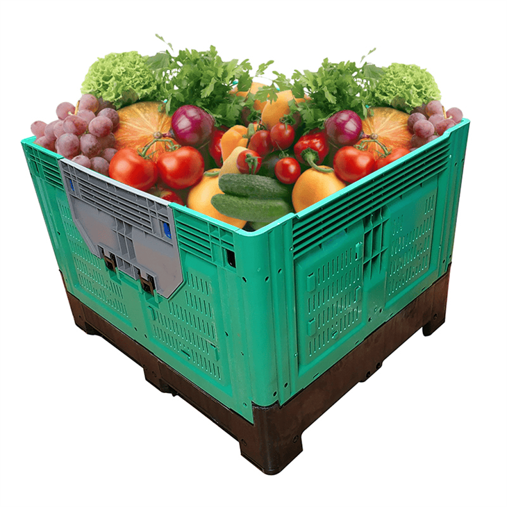 Durable HDPE Foldable Plastic Pallet Bin for Fruit Storage