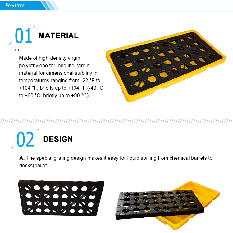 Durable HDPE 4-Drum Oil Spill Containment Pallet