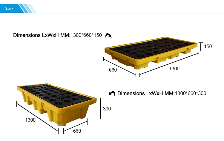 Durable HDPE 4-Drum Oil Spill Containment Pallet