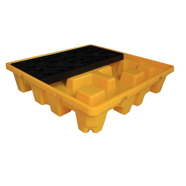 Durable HDPE 4-Drum Oil Spill Containment Pallet
