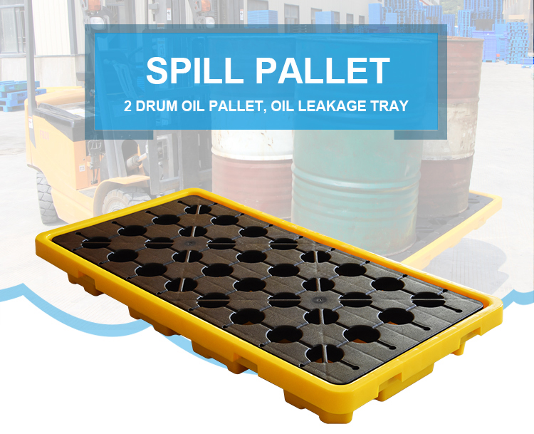 Durable HDPE 4-Drum Oil Spill Containment Pallet