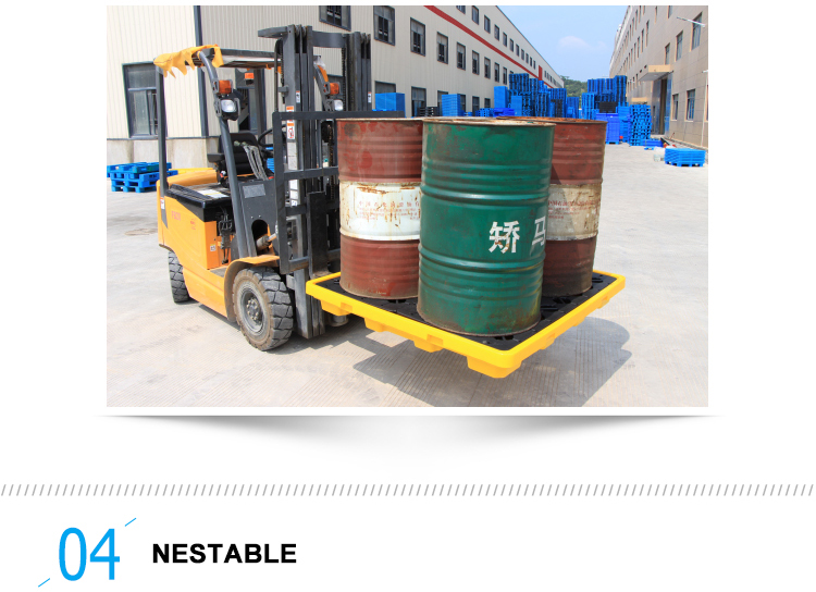 High-Model 4 Drums Spill Pallet for Chemical Containment