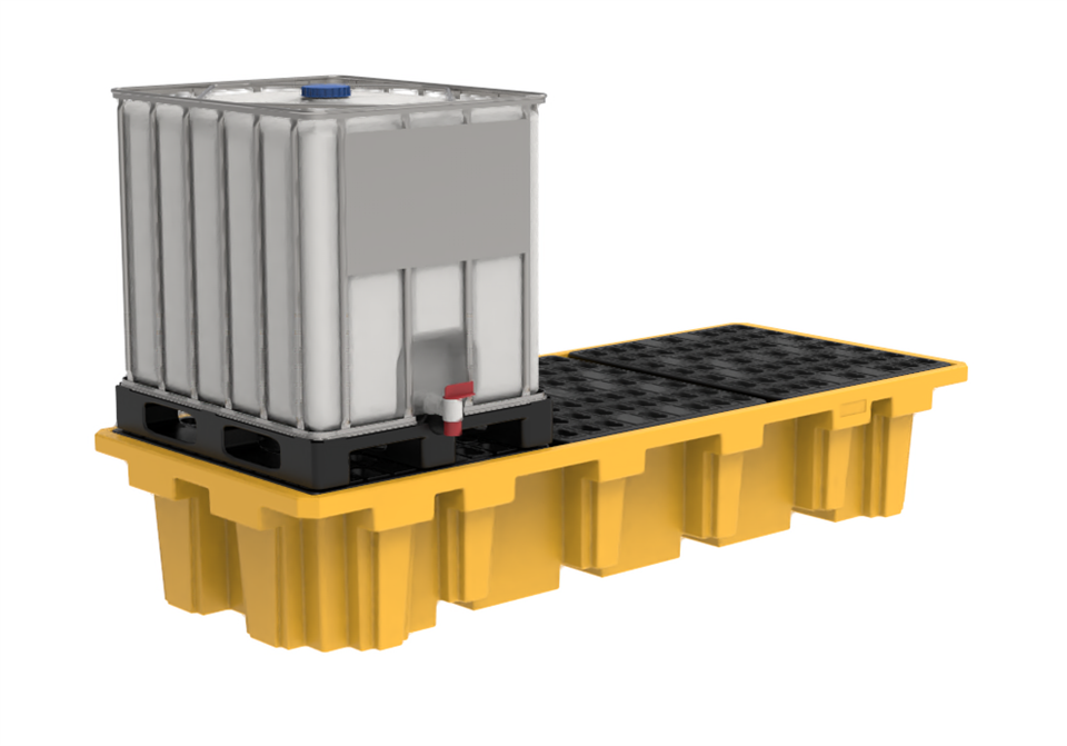 Heavy-Duty HDPE Plastic IBC Spill Pallet for 55 Gallon Drums image 3
