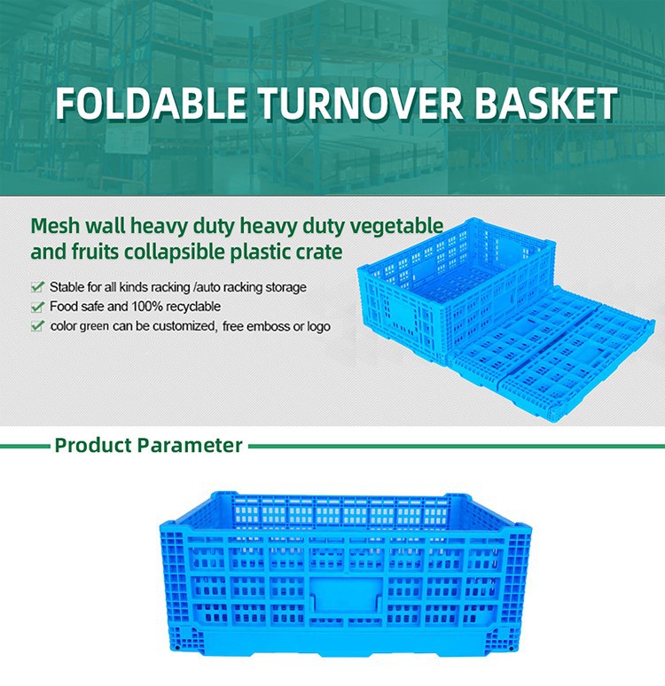 Foldable Plastic Crate Detail Durable HDPE Foldable Plastic Crates for Stackable Storage