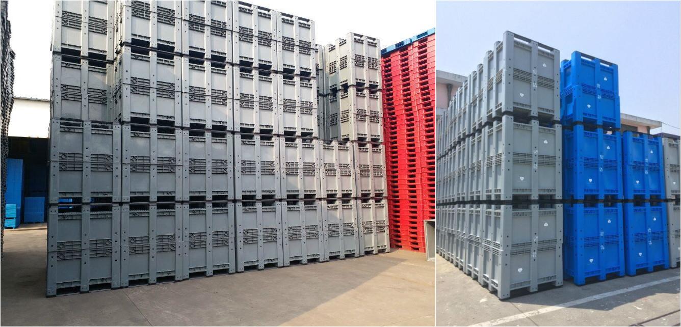 Stackable Containers Durable HDPE Stackable Food Storage Plastic Pallet Box