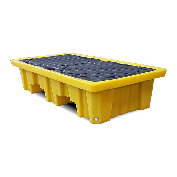 Durable 2-Drum HDPE Spill Pallet for Industrial Use