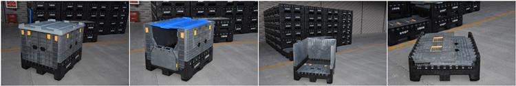 HDPE Foldable Bulk Container HDPE Folding Bulk Containers for Auto Logistics & Storage