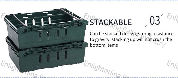 Durable HDPE Stackable Bale Arm Crate for Logistics