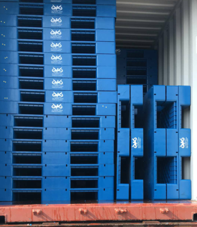 Container Loading Lightweight HDPE 4-Way Vented Plastic Pallet with 9 Runners