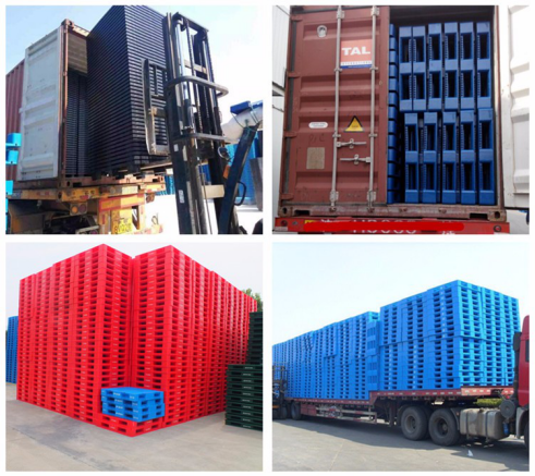 Shipping Ready Lightweight HDPE 4-Way Vented Plastic Pallet with 9 Runners