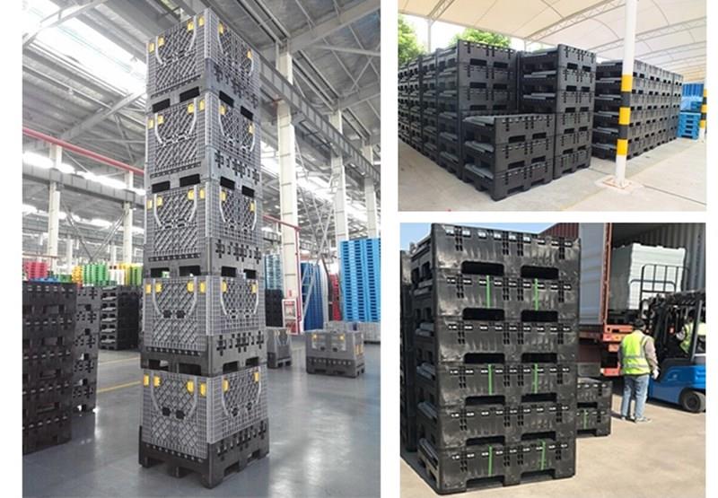 Auto Parts Logistic Storage Durable HDPE Collapsible Plastic Pallet Bin for Auto Parts Storage