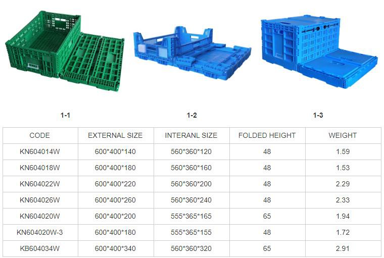 Durable Collapsible Plastic Fruit Crates for Logistics