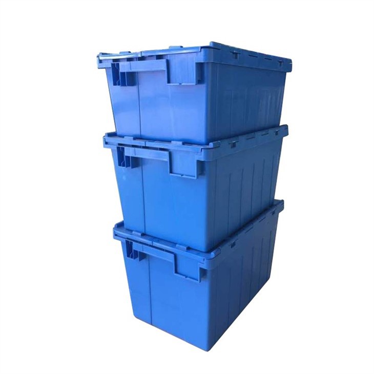 Durable HDPE Stackable Plastic Attached Lid Storage Containers image 3