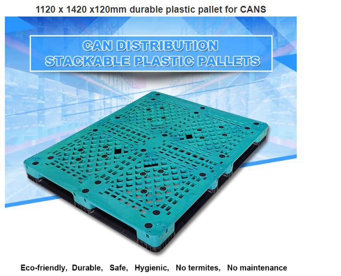 Durable HDPE Stackable Plastic Pallet for Beverages & Logistics