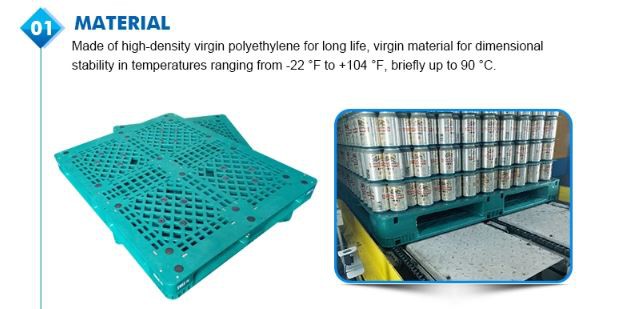 Durable HDPE Stackable Plastic Pallet for Beverages & Logistics
