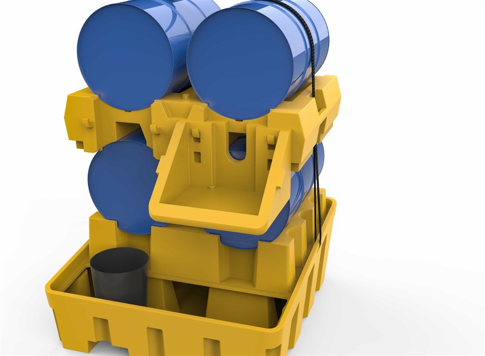 Heavy-Duty HDPE Drum Spill Pallet Rack – 4-Drum Capacity image 2