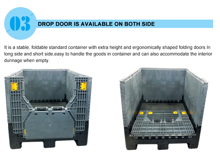 HDPE Heavy Duty Foldable Plastic Pallet Box | Stackable & Durable