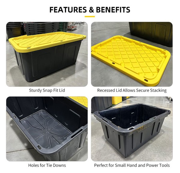 HDPE Stackable Heavy Duty Plastic Storage Box - Durable & Versatile