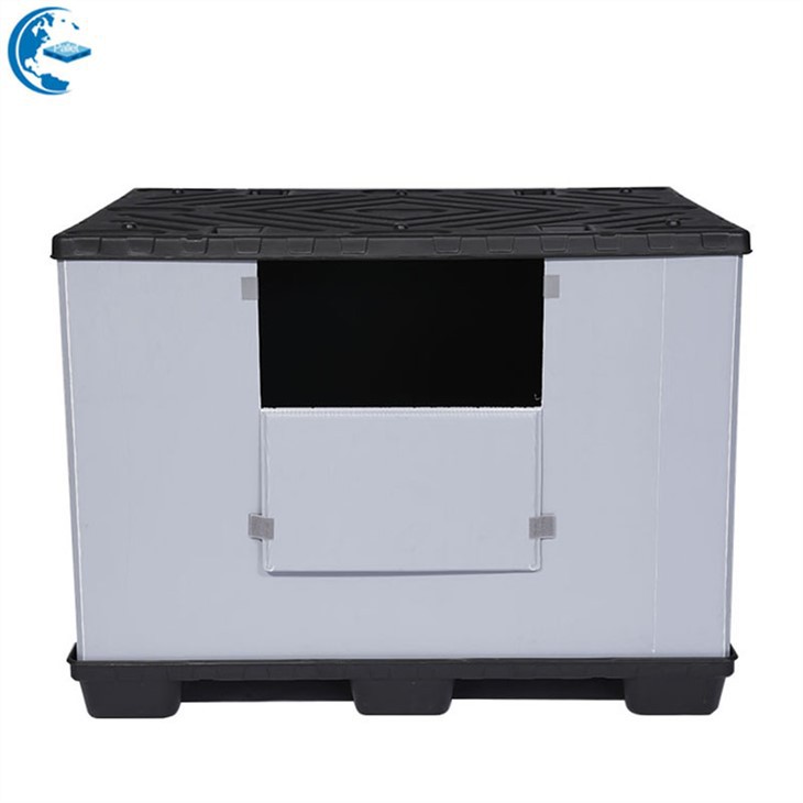 Durable HDPE Stackable Plastic Sleeve Pallet Box for Automotive Logistics