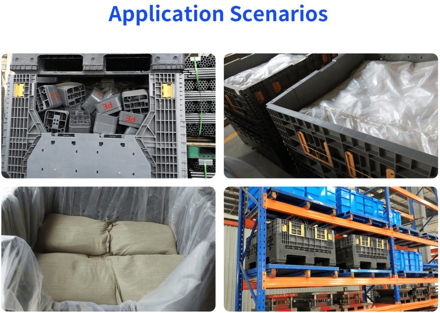 Heavy Duty Stackable Collapsible HDPE Plastic Pallet Box