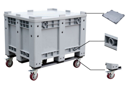 Heavy-Duty 1200x1000x760mm HDPE Plastic Pallet Box