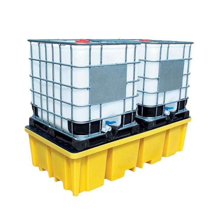 Heavy-Duty HDPE 4-Way Spill Containment Pallet with Grate