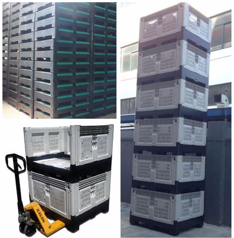 Foldable Pallet Container Durable 1200x1000mm HDPE Foldable Plastic Pallet Box