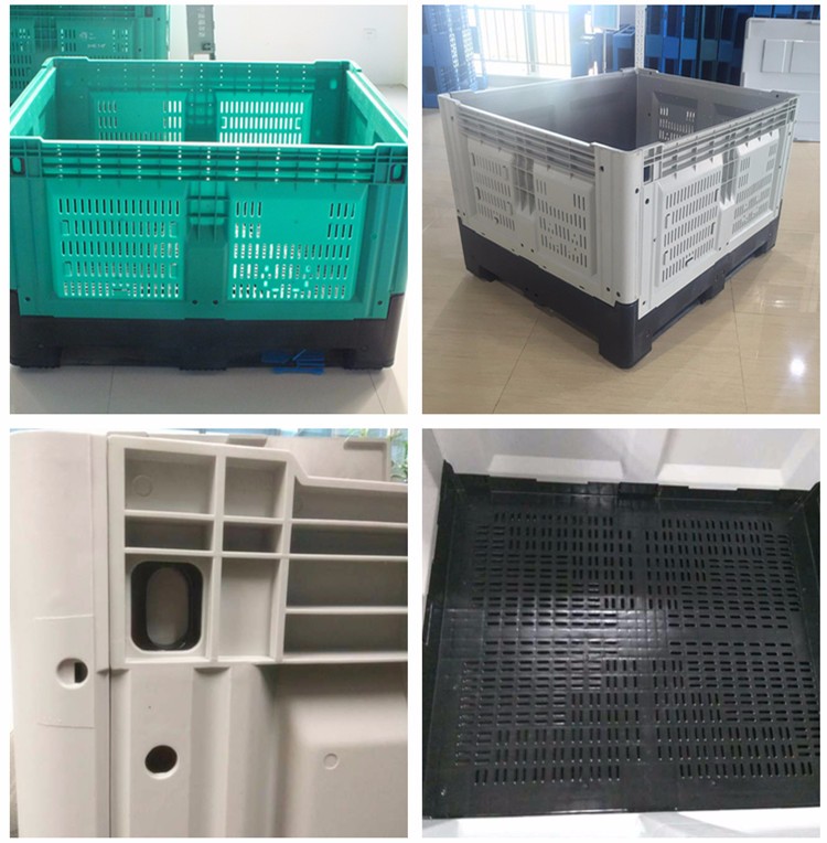 Foldable Plastic Pallet Box Durable 1200x1000mm HDPE Foldable Plastic Pallet Box