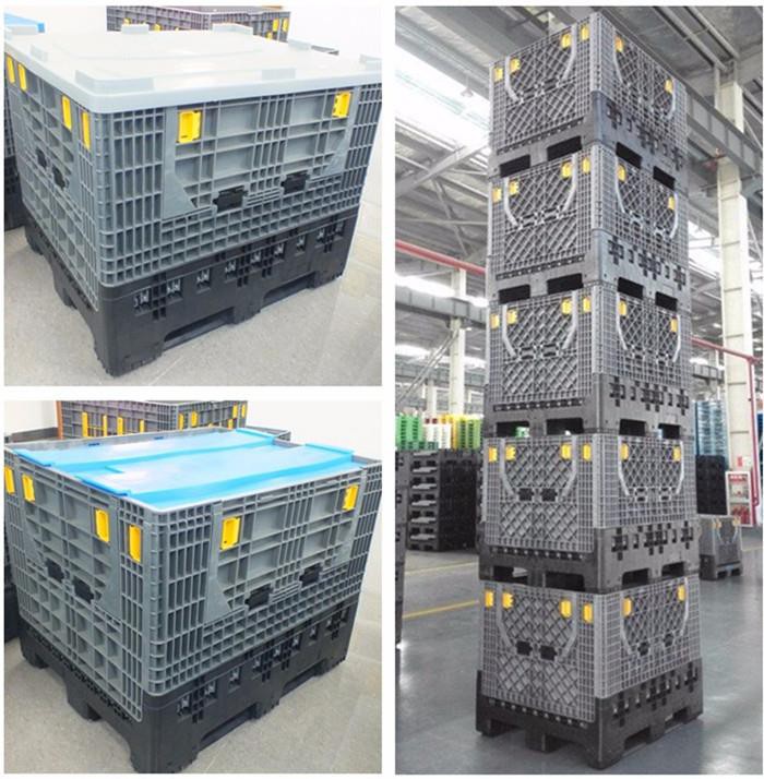 Heavy Duty Foldable HDPE Plastic Storage Box - Stackable & Durable