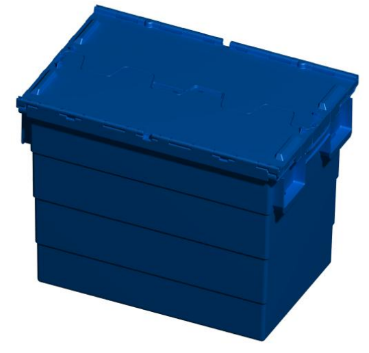 Stackable Plastic Storage Box Stackable Blue HDPE Plastic Storage Box - 84.6L
