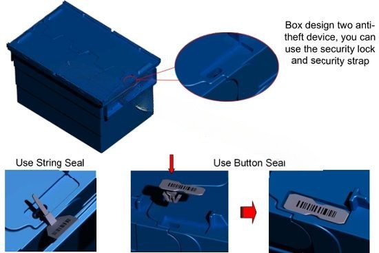 Plastic Storage Box Usage Stackable Blue HDPE Plastic Storage Box - 84.6L
