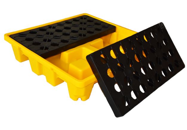 4 Drum Spill Containment Pallet Heavy-Duty HDPE 4-Drum Spill Containment Pallet