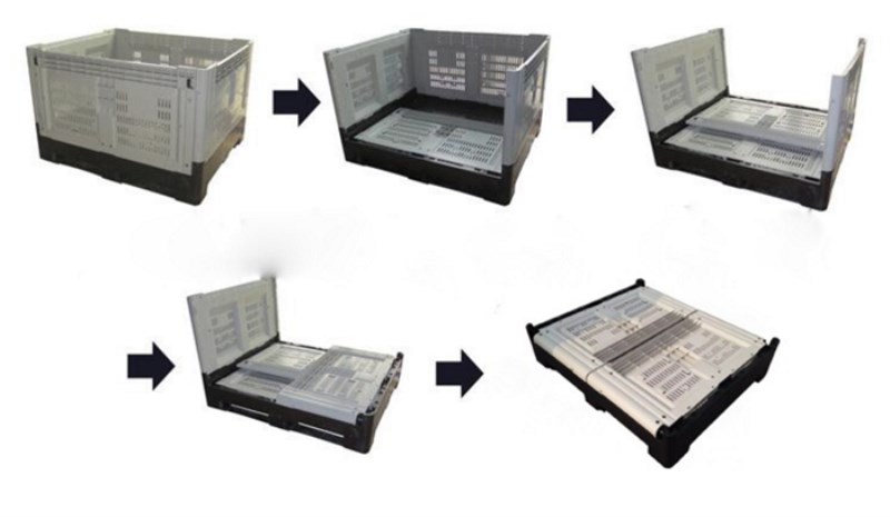Foldable HDPE Plastic Pallet Box for Fruit Storage