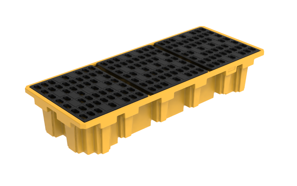Heavy-Duty HDPE 3-Drum Spill Containment Pallet image 3