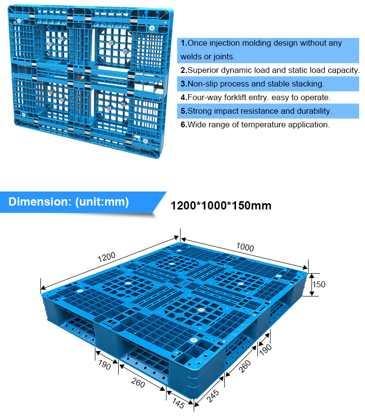 1140x1140mm Double Deck HDPE Plastic Pallet for Logistics