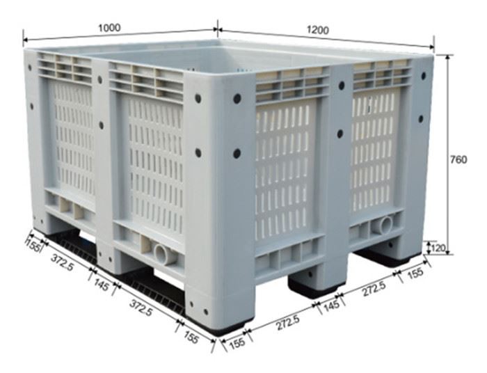 Heavy Duty HDPE Large Mesh Plastic Pallet Bin