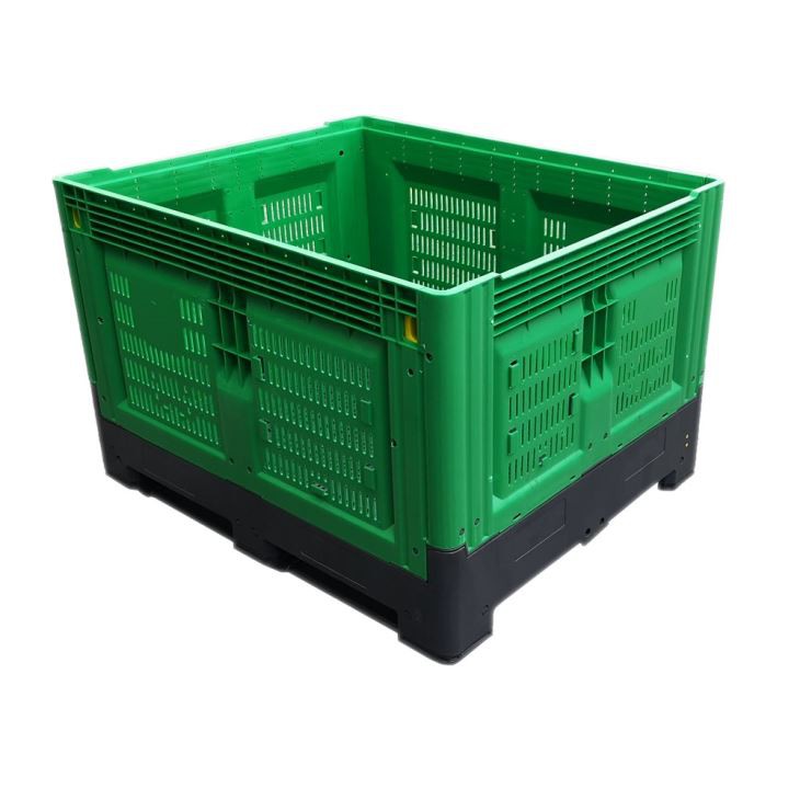 Foldable Perforated Plastic Pallet Box - HDPE, Stackable & Durable