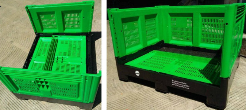 Durable 1210 HDPE Foldable Plastic Pallet Container for Logistics