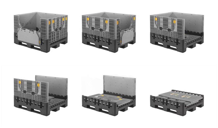 Durable Stackable HDPE Folding Plastic Pallet Box