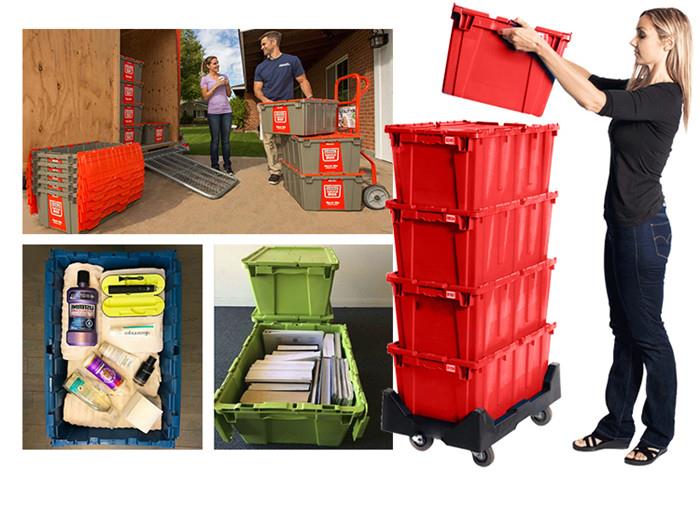Durable HDPE Stackable Plastic Moving & Storage Box 43L