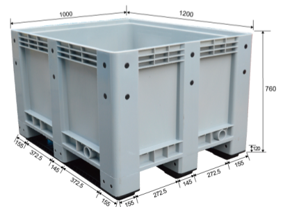 Heavy-Duty Virgin HDPE Plastic Pallet Box 1200x1000mm