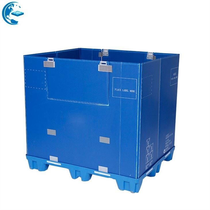 Custom HDPE Foldable Plastic Pallet Box with Locks & Stackable Design image 4