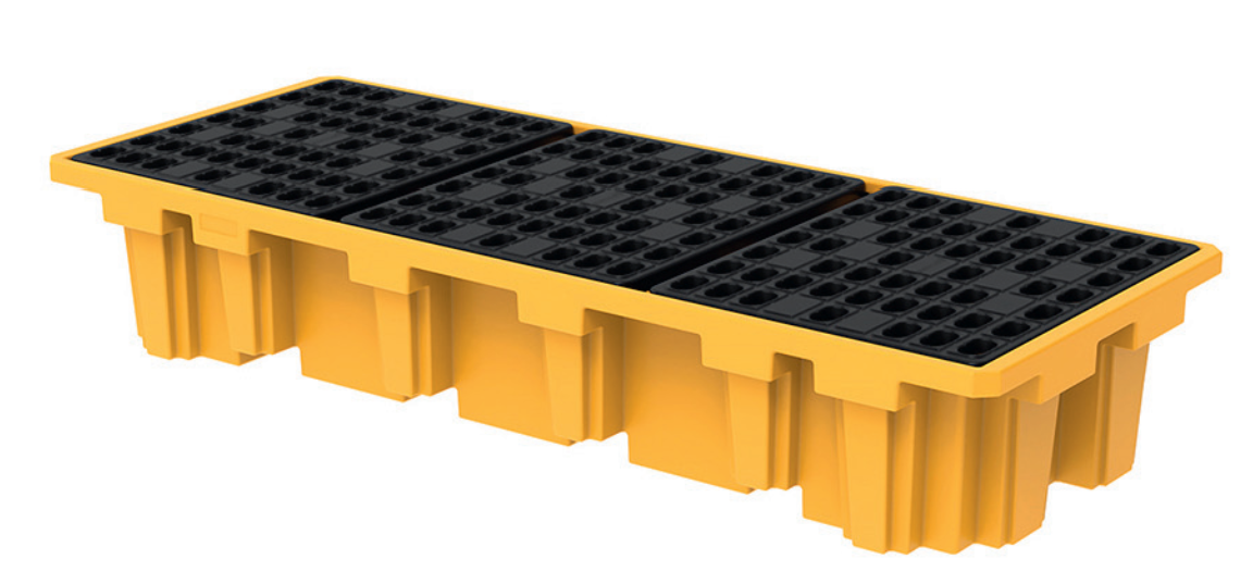 Durable HDPE 3-Drum Spill Containment Pallet for Industrial Storage