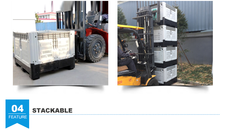 High-efficiency-plastic-bins Durable HDPE Stackable Plastic Folding Pallet Bins for Logistics